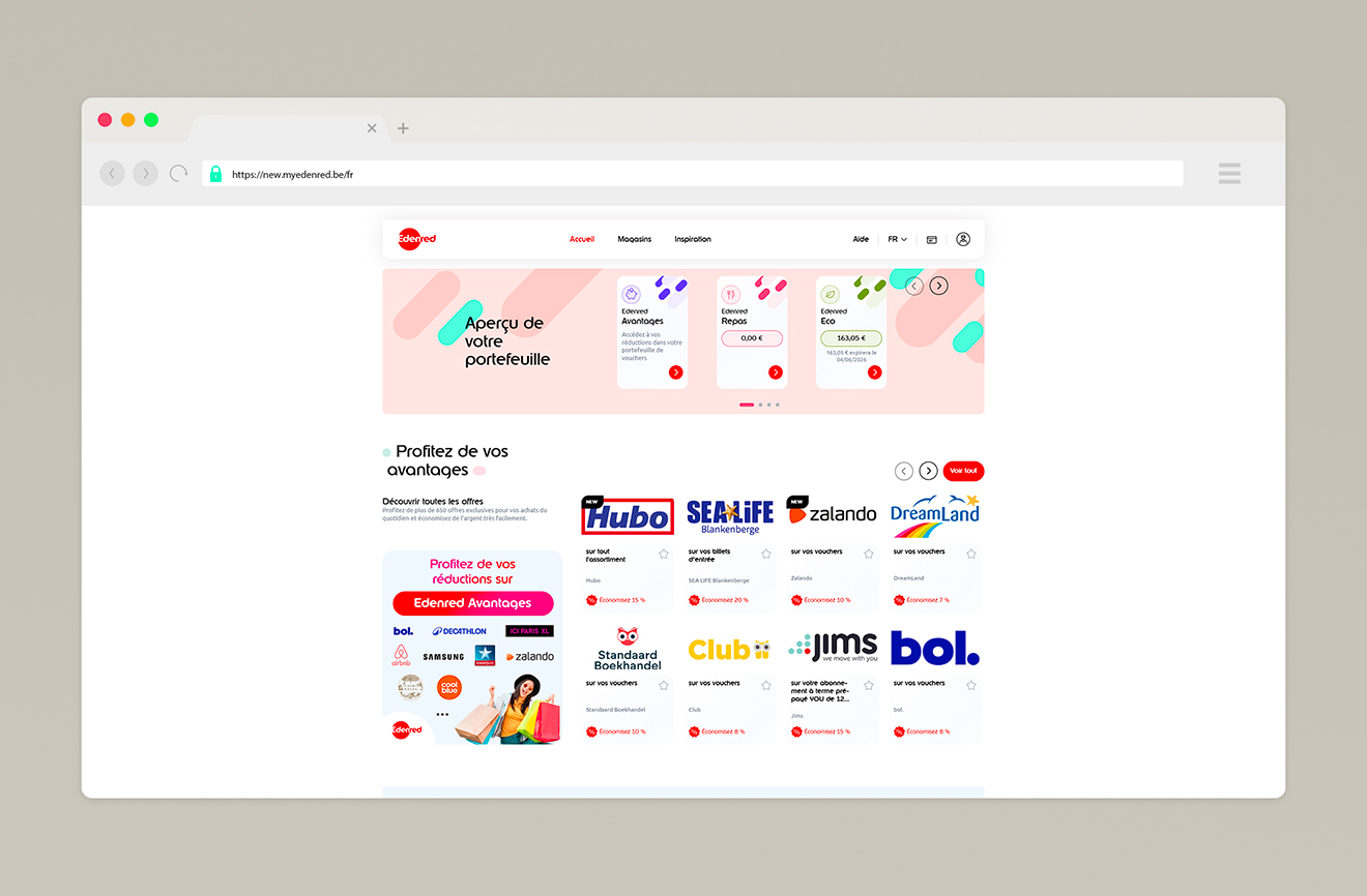 Home page - desktop screen